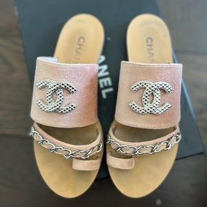 CHANEL Velvet Mules/Sandals - 100% authentic